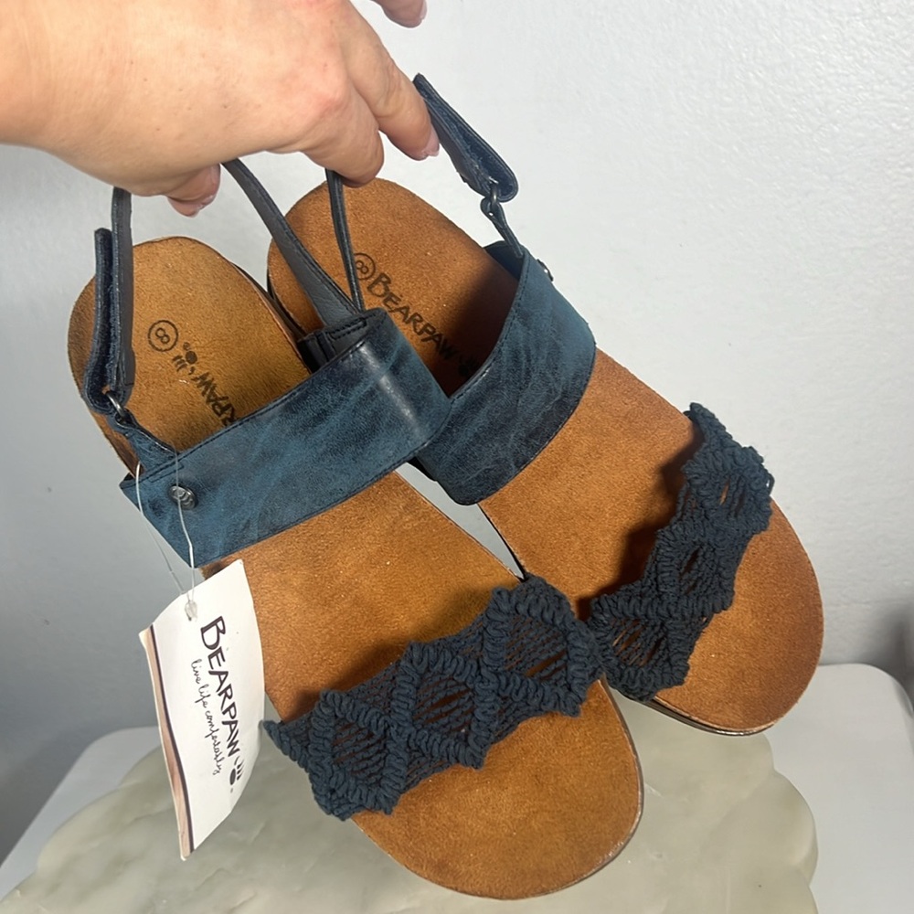 Bearpaw Emerson Slingback Sandals, Navy Blue, Sizes 8 NWT - Picture 1 of 9